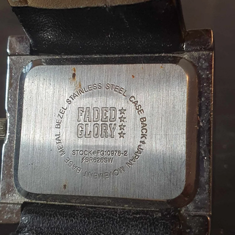 🦋10/$20🦋 Faded Glory Silver/Black Leather Women's Watch